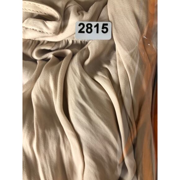 Love Whit Port Dress Tie Waist Short Sleeve Button Front Midi Nude S - Picture 15 of 15